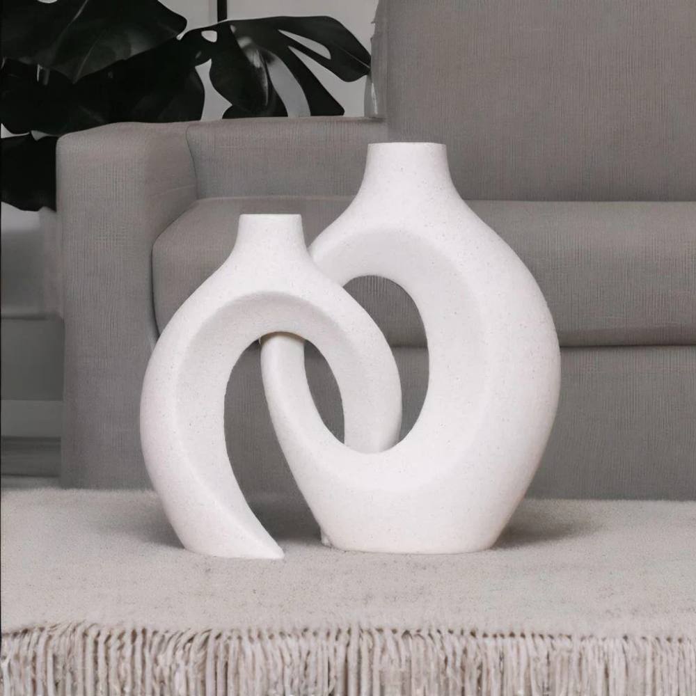 Ceramic Woven Flower Vase, Stylish Vase for Floral Arrangements