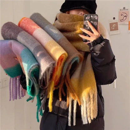 Womens Cashmere Scarf, Soft Multicolor Scarf for Warmth and Style