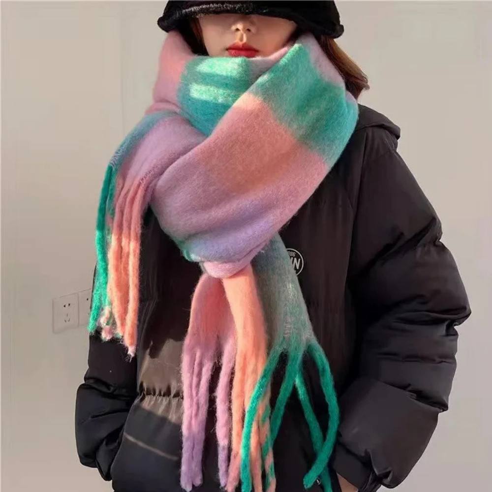 Womens Cashmere Scarf, Soft Multicolor Scarf for Warmth and Style