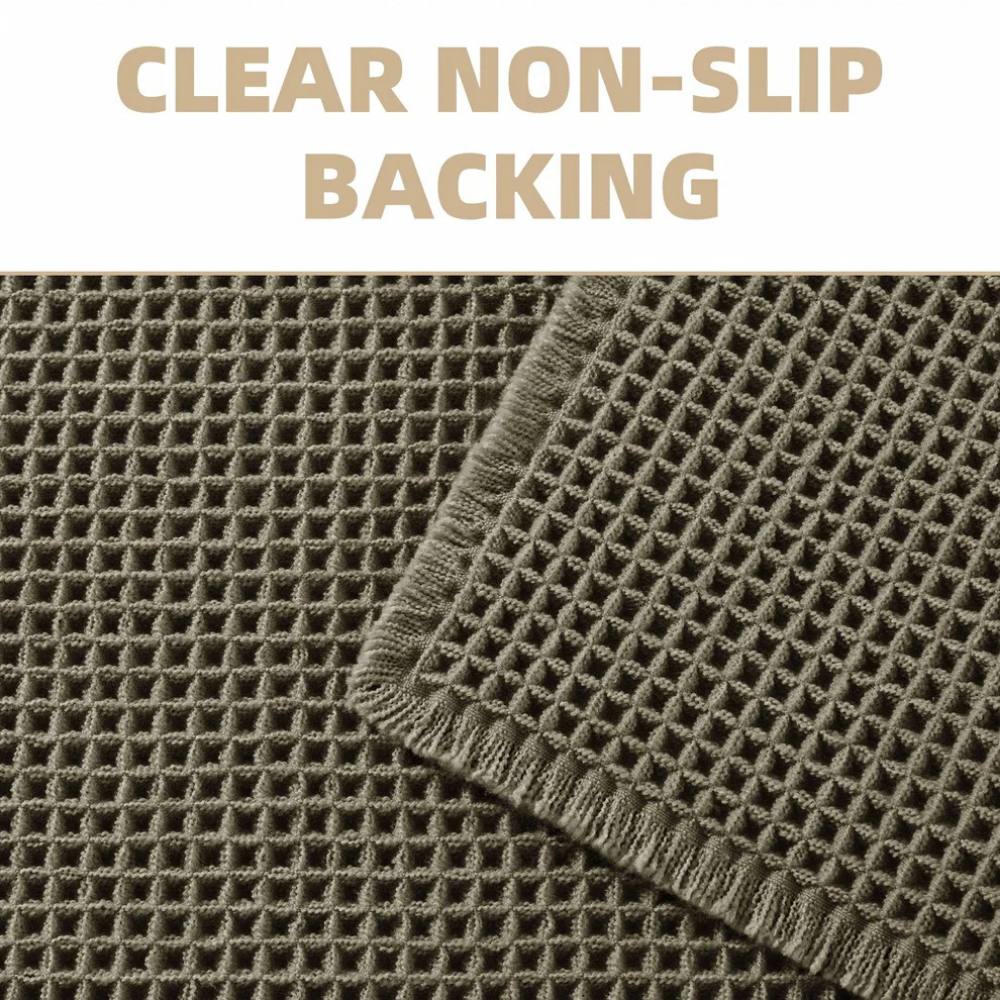 Ultra Absorbent Non Slip Bath Mat with Tassels, Machine Washable Bathroom Rug