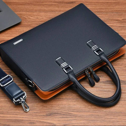 Leather Laptop Bag for Men with Adjustable Shoulder Strap, Spacious and Stylish for 14 to 15 Inch Laptops