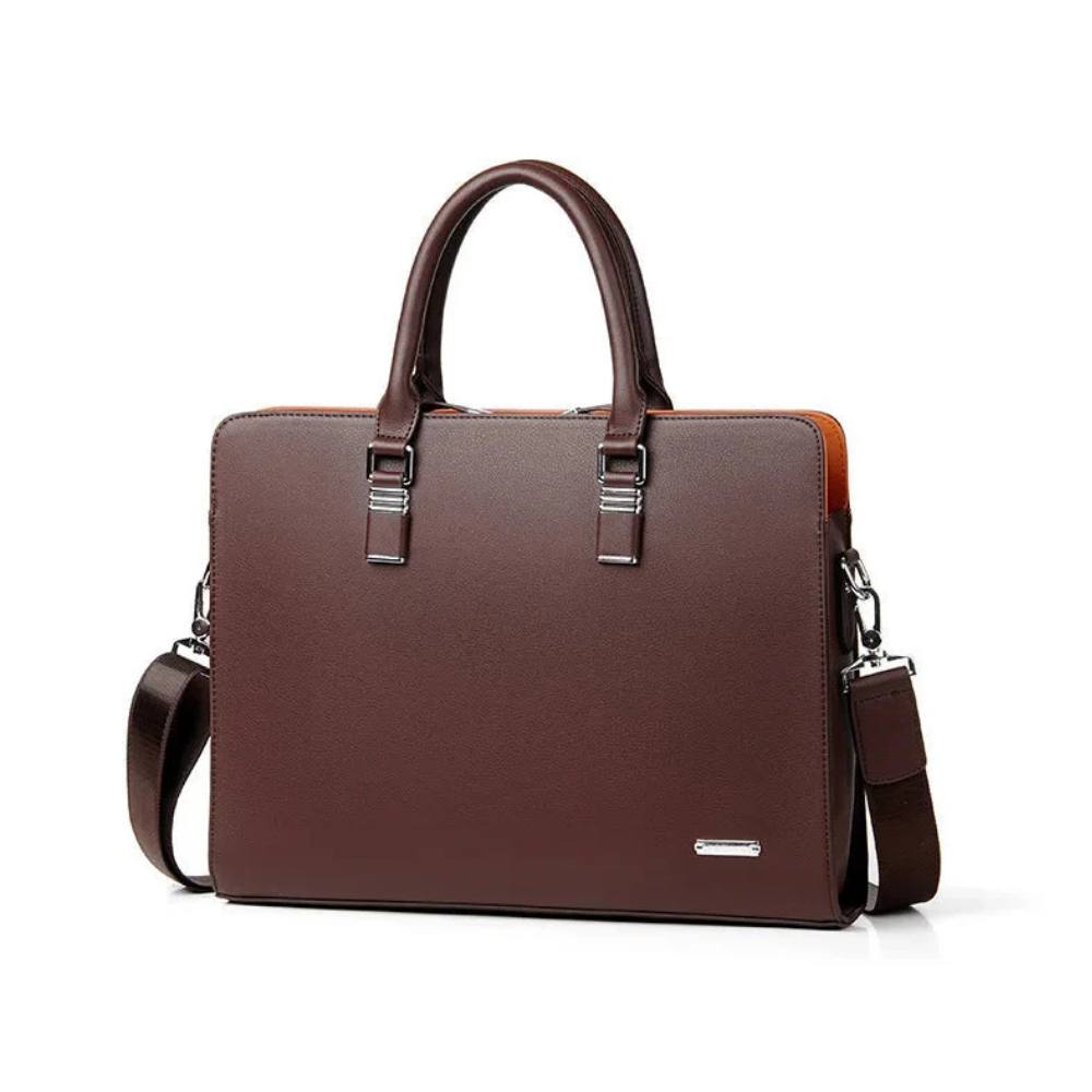 Leather Laptop Bag for Men with Adjustable Shoulder Strap, Spacious and Stylish for 14 to 15 Inch Laptops