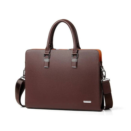Leather Laptop Bag for Men with Adjustable Shoulder Strap, Spacious and Stylish for 14 to 15 Inch Laptops