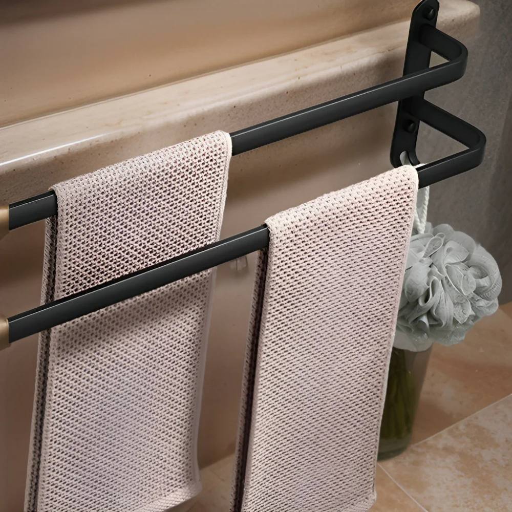 Aluminum Wall Mounted Towel Rack, Space Saving 3-Layer Design