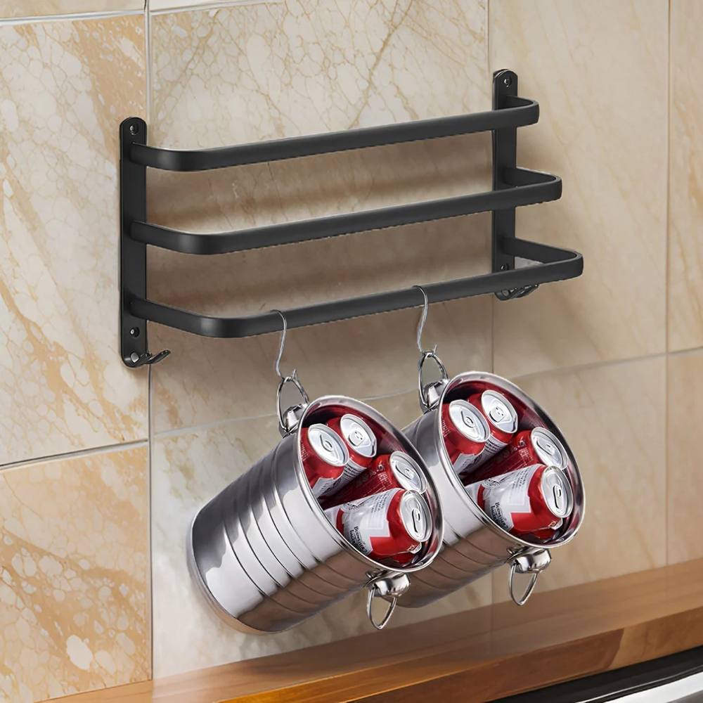 Aluminum Wall Mounted Towel Rack, Space Saving 3-Layer Design