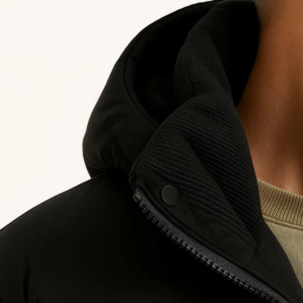 Mens Lightweight Puffer Jacket with Hood for Winter
