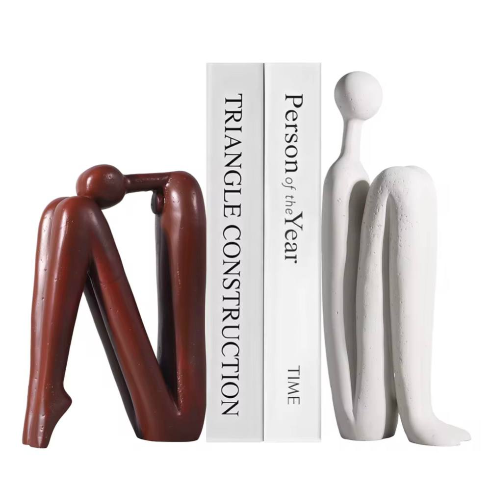Creative Polyresin Bookends for Books and Home Decoration Set of 2