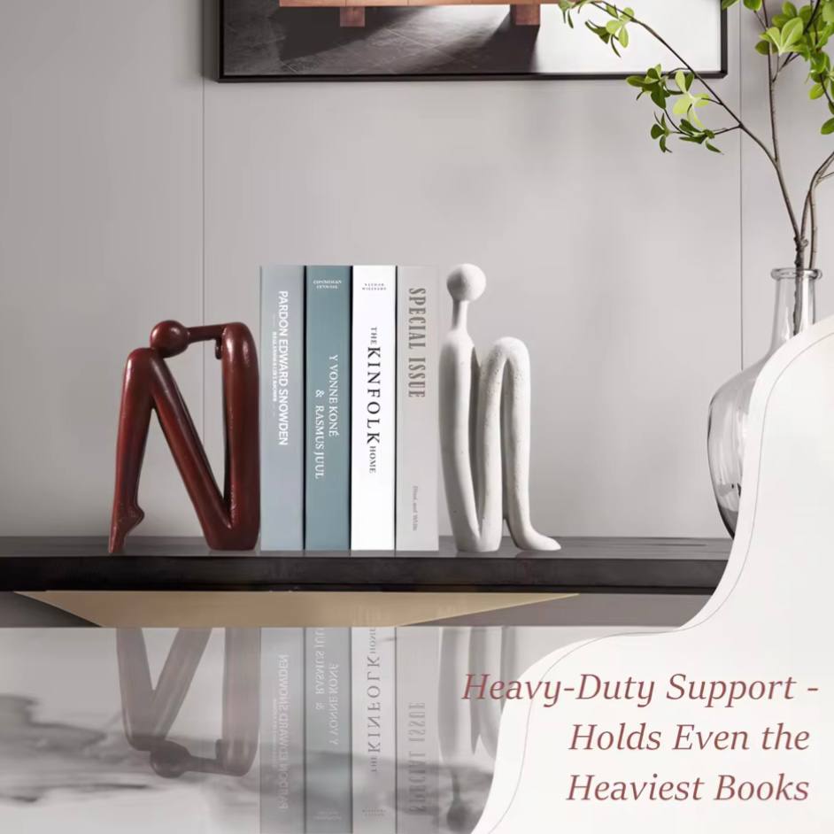 Creative Polyresin Bookends for Books and Home Decoration Set of 2
