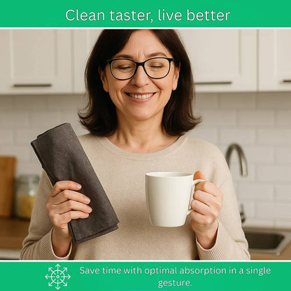 Ultra-absorbent microfiber cloth, Anti-streak and anti-limescale
