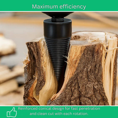Wood Log Splitter Drill Bit, Titanium Cone for Electric Drill