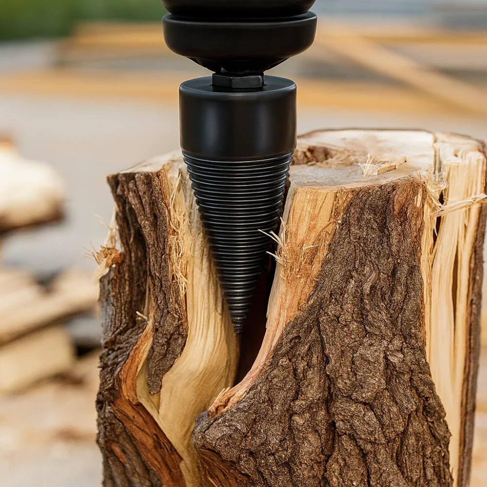 Wood Log Splitter Drill Bit, Titanium Cone for Electric Drill
