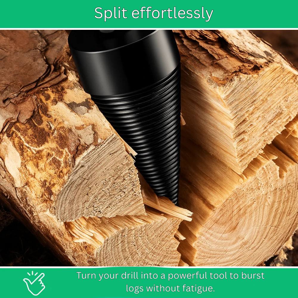 Wood Log Splitter Drill Bit, Titanium Cone for Electric Drill