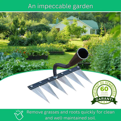 Steel Weed Removal Rake, Durable Garden Tool for Easy Weed Control