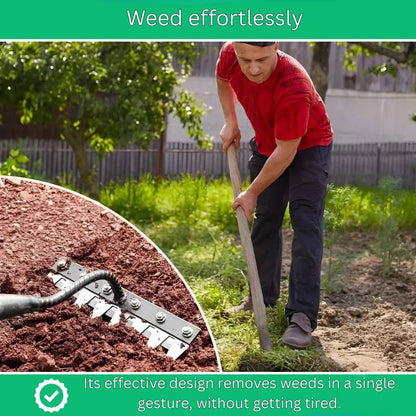 Steel Weed Removal Rake, Durable Garden Tool for Easy Weed Control