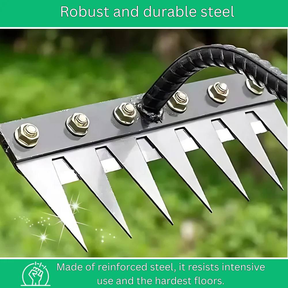 Steel Weed Removal Rake, Durable Garden Tool for Easy Weed Control