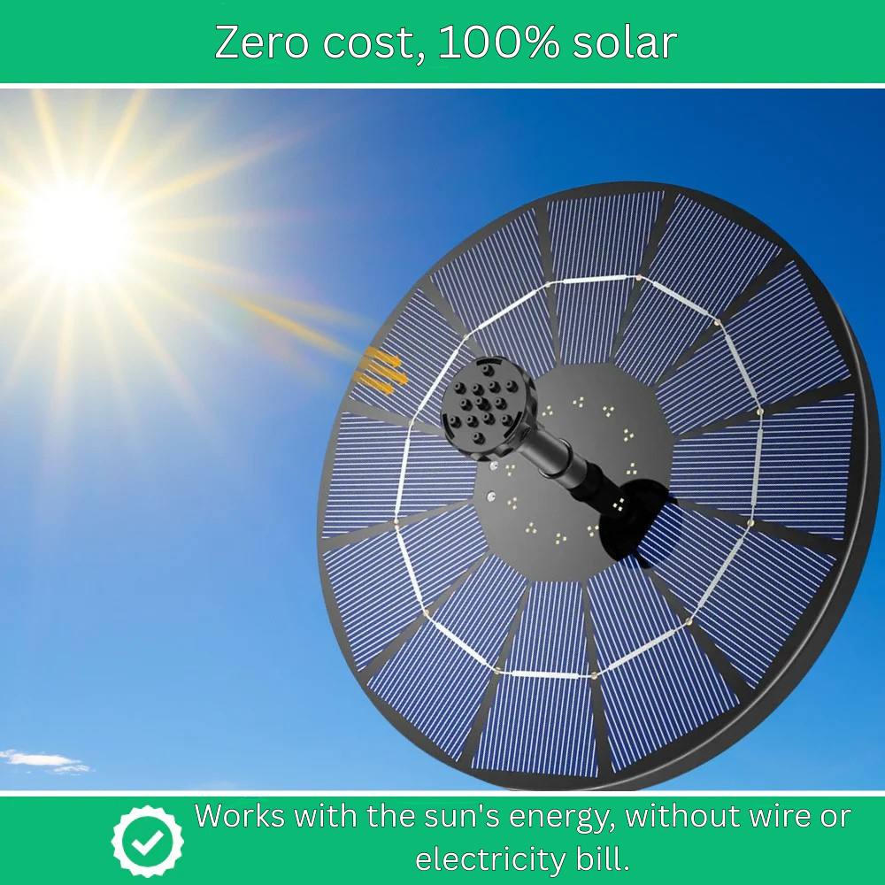 Mini Solar Water Fountain for Garden, Autonomous and Eco-Friendly