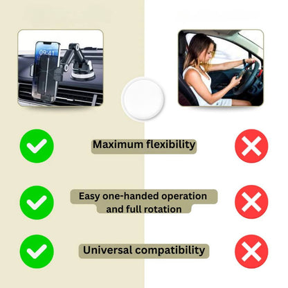Universal Car Phone Mount with Strong Suction Cup and 360° Rotation