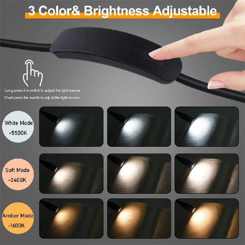 Flexible USB Rechargeable LED Neck Reading Light