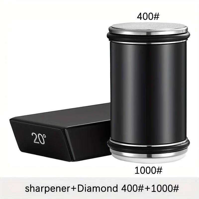 Diamond Sharpening Stone Set with Magnetic Holder, 15° and 20° Sharpening Angles for Knives and Tools