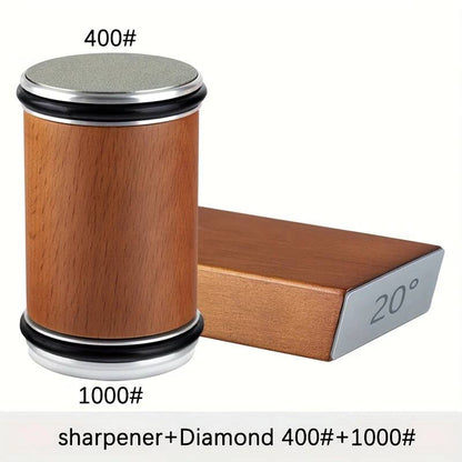 Diamond Sharpening Stone Set with Magnetic Holder, 15° and 20° Sharpening Angles for Knives and Tools