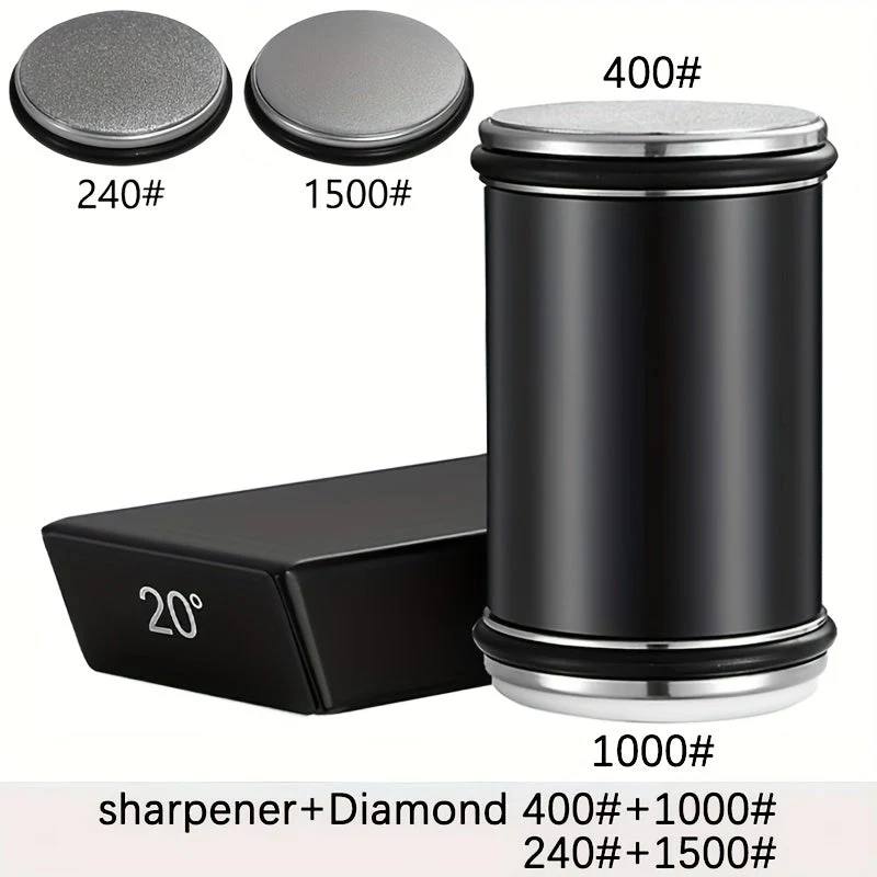 Diamond Sharpening Stone Set with Magnetic Holder, 15° and 20° Sharpening Angles for Knives and Tools