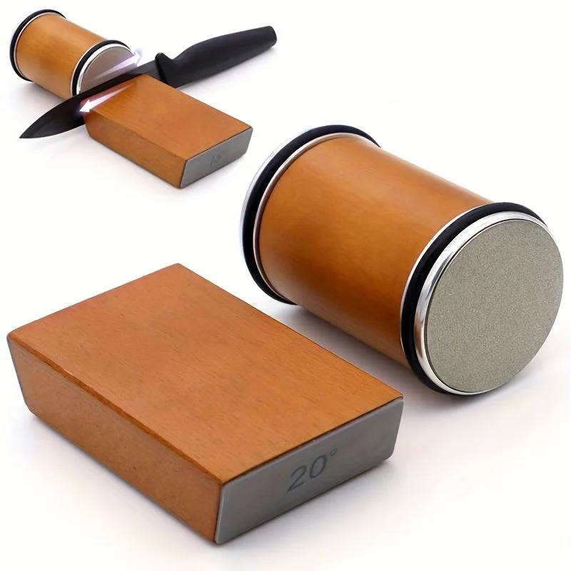 Diamond Sharpening Stone Set with Magnetic Holder, 15° and 20° Sharpening Angles for Knives and Tools