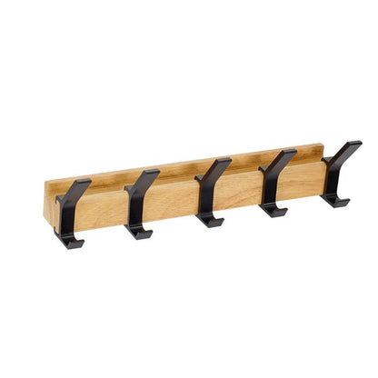 Wall Coat Rack with 5 Movable Double Hooks, Scandinavian Design