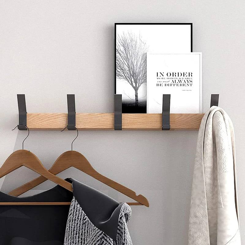 Wall Coat Rack with 5 Movable Double Hooks, Scandinavian Design
