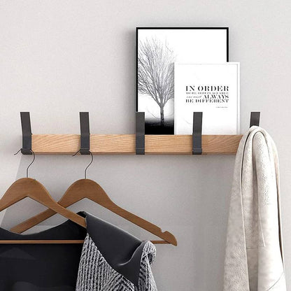 Wall Coat Rack with 5 Movable Double Hooks, Scandinavian Design