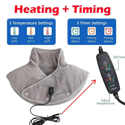 Heated Neck and Shoulder Wrap with 3 Heat Levels and Timer