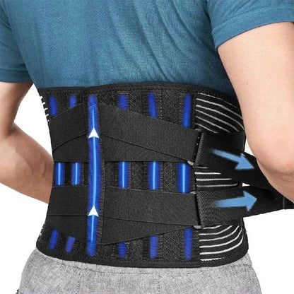 Back Support Belt 360 Degree Lumbar Brace with Memory Aluminum and Steel Springs