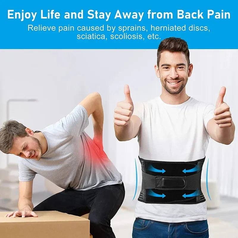 Back Support Belt 360 Degree Lumbar Brace with Memory Aluminum and Steel Springs