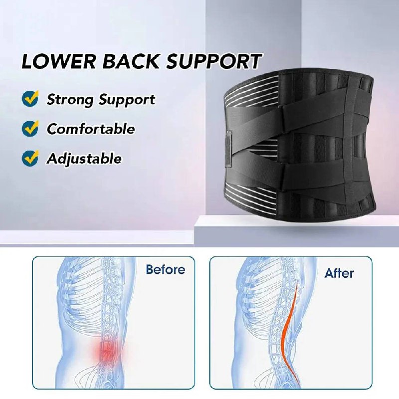 Back Support Belt 360 Degree Lumbar Brace with Memory Aluminum and Steel Springs