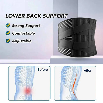 Back Support Belt 360 Degree Lumbar Brace with Memory Aluminum and Steel Springs