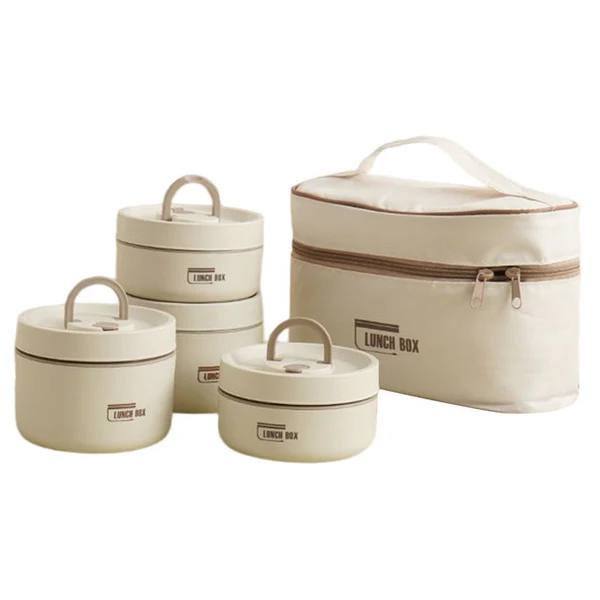 Portable Insulated Lunch Box with Silicone Seal for Warm Meals, 3 Piece