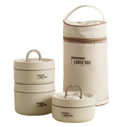 Portable Insulated Lunch Box with Silicone Seal for Warm Meals, 3 Piece