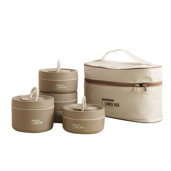 Portable Insulated Lunch Box with Silicone Seal for Warm Meals, 3 Piece