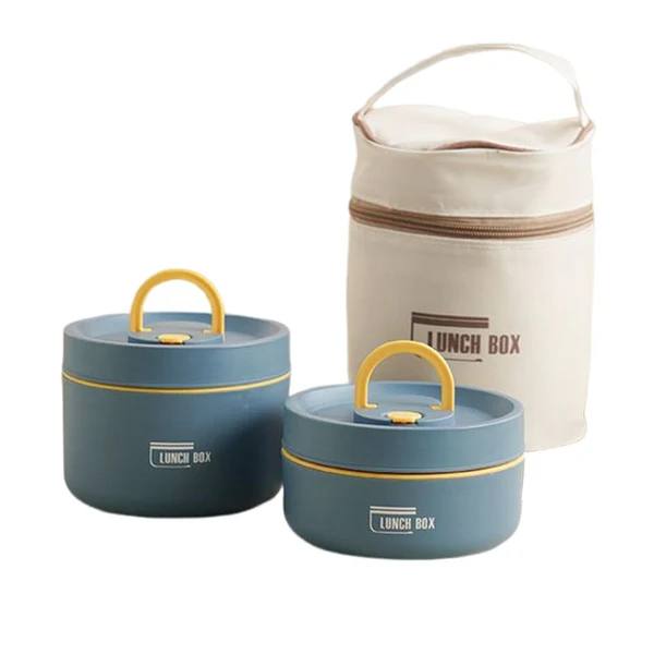 Portable Insulated Lunch Box with Silicone Seal for Warm Meals, 3 Piece