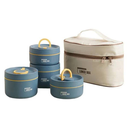 Portable Insulated Lunch Box with Silicone Seal for Warm Meals, 3 Piece