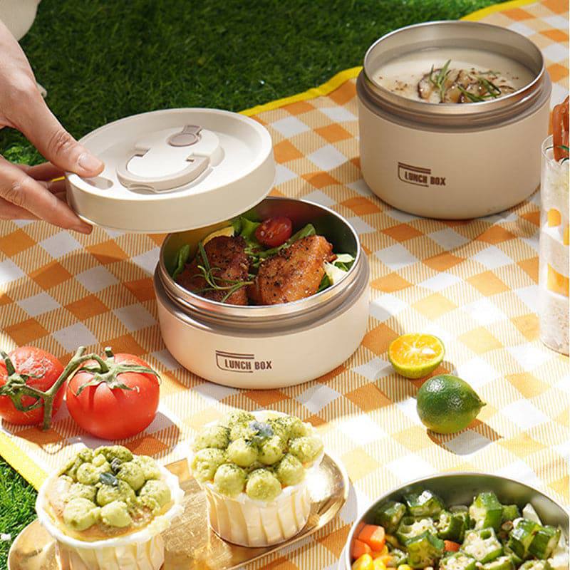 Portable Insulated Lunch Box with Silicone Seal for Warm Meals, 3 Piece