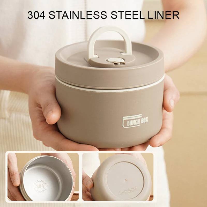 Portable Insulated Lunch Box with Silicone Seal for Warm Meals, 3 Piece