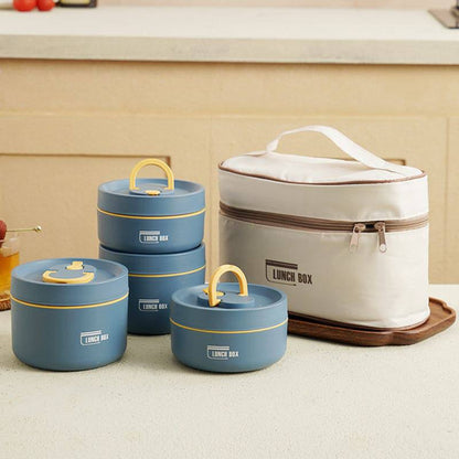 Portable Insulated Lunch Box with Silicone Seal for Warm Meals, 3 Piece