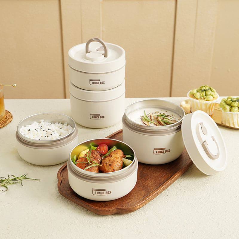 Portable Insulated Lunch Box with Silicone Seal for Warm Meals, 3 Piece