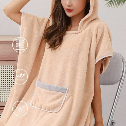 Soft Absorbent Hooded Bathrobe for Warmth and Comfort