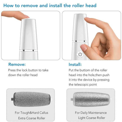 Electric Foot Callus Remover with LED Light and Adjustable Speeds
