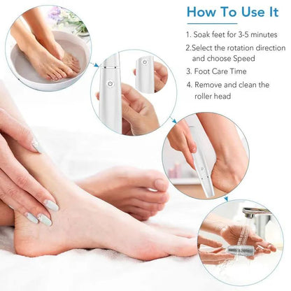 Electric Foot Callus Remover with LED Light and Adjustable Speeds