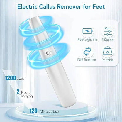 Electric Foot Callus Remover with LED Light and Adjustable Speeds