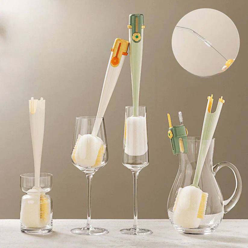 5 in 1 Bottle Cleaner, All-in-One Reusable Cleaning Brush Set