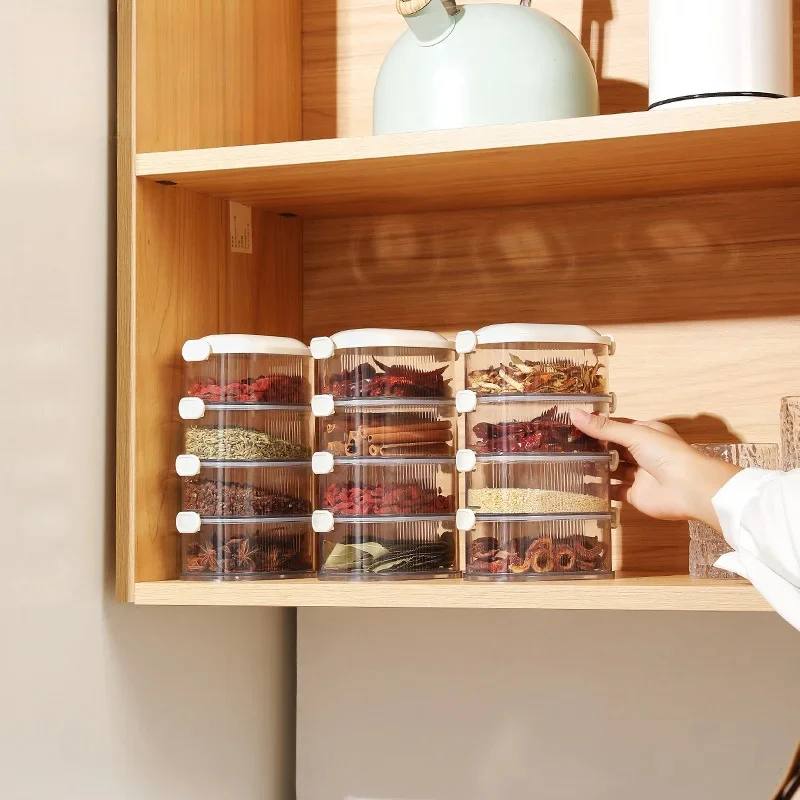 Spice Storage Boxes, Airtight Stackable Organizer