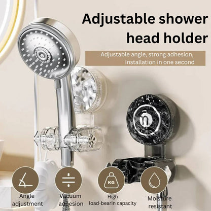 Adjustable Shower Head Holder with Suction Mount